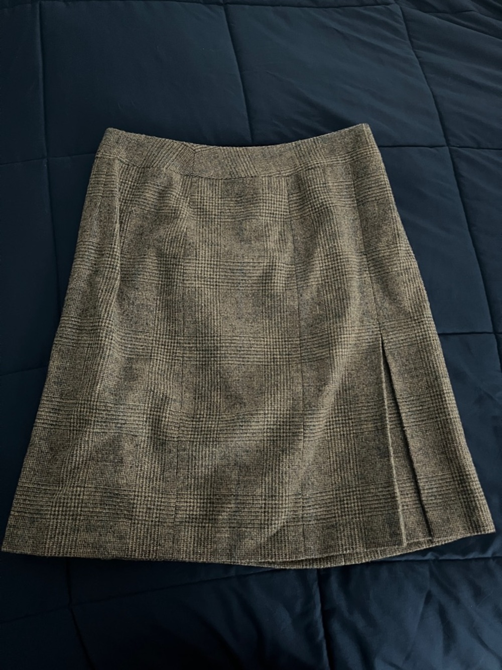 Brooks Brothers Plaid A-Line Skirt in Brown and Gray